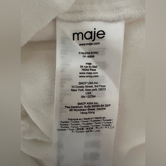MAJE Lexia Cocoon Tunic Top Ecru Lace Hem V-Neck Blouse size 1 - Picture 10 of 14